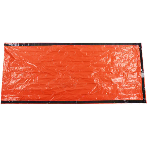 Faltbare, wasserdichte Rettungsdecke für Camping und Wandern – Outdoor-Notfalldecke 200 x 100 cm, orange
