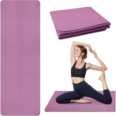 Faltbare Yogamatte, tragbare Fitnessmatte, TPE-Fitnessmatte für Pilates, Reise-Yogamatte, Sportmatte für Pilates, Gymnastik, Training und Reisen, 183 x 61 x 0,5 cm