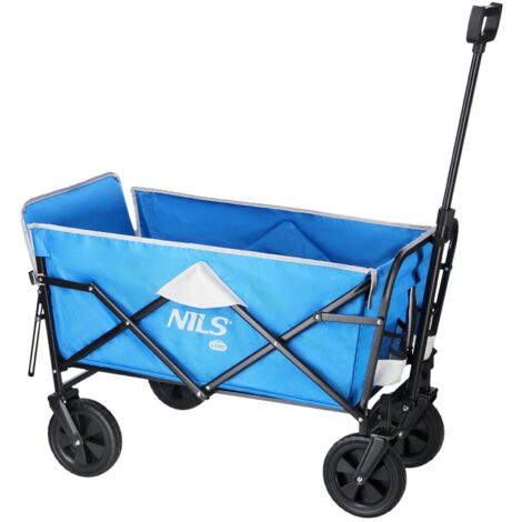 Faltbarer Bollerwagen 125L Handwagen Faltbar Transportwagen Klappbar Wagen Blau