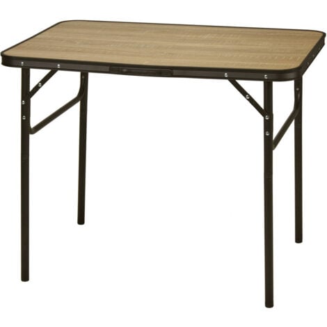 REDCLIFFS Faltbarer Campingtisch mit Holzmotiv, 90 x 60 x 30 cm