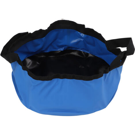 Faltbarer Eimer mit Griff, leichter und kompakter Wassertank aus dickem PVC für Camping, Wandern und Angeln – 7,5 l, Blau