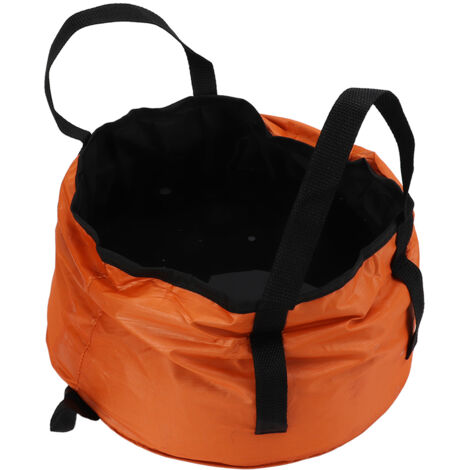 Faltbarer Eimer mit Griff – Leichtes, tragbares Waschbecken für Camping, Wandern und Angeln – Orange