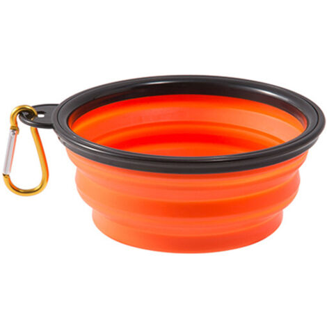Faltbarer Futternapf für Haustiere, Orange, 13 x 13 x 5,3 cm, 1 Stück, klein, 350 ml, für Futternapf für Katzen und Hunde