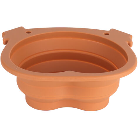 Faltbarer Hundenapf 600 ml, braun, robust und multifunktional, ideal zum Wandern und Campen, tragbar und kompakt.