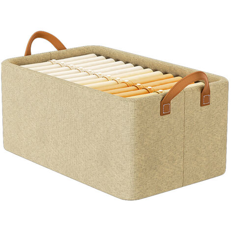 Faltbarer Kleiderorganizer mit Stahlrahmen, tragbarem Design und dickem Stoff zur Aufbewahrung auf Regalen, in Schränken oder Waschküchen, Farbe Khaki