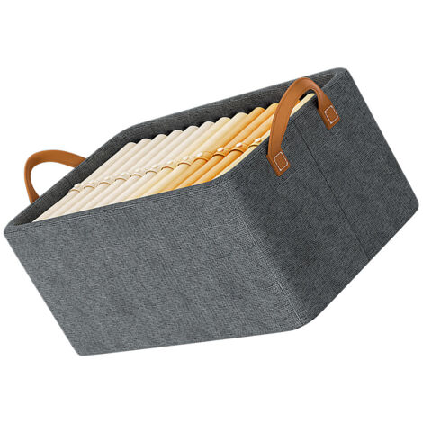 Faltbarer Kleiderorganizer [Stahlrahmen] [Dickes Material] [Tragefunktion] Verzinkt, für Aufbewahrungsregale, Kleiderschrank, Hauswirtschaftsraum, Grau, 47 x 28 x 20 cm, 26 l