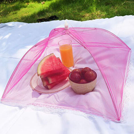 Faltbarer Lebensmittelschutz aus Polyestergewebe 【Insektenschutz】 Maße: 43 x 43 x 20 cm 【Einfache Handhabung】