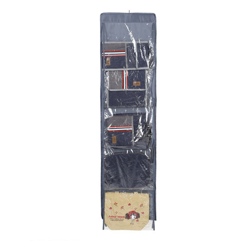 Faltbarer Organizer-Kleiderständer mit 10 Fächern für Handtaschen und Clutches (Dunkelgrau)