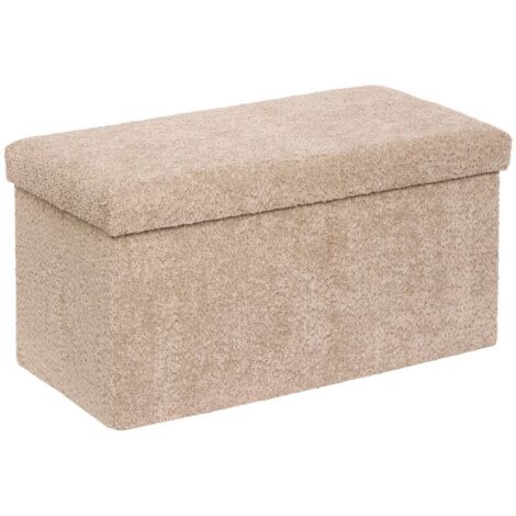 Faltbarer Sitzsack Truhe Soana aus Bouclé dunkelbeige 76x38cm - Atmosphera créateur d'intérieur