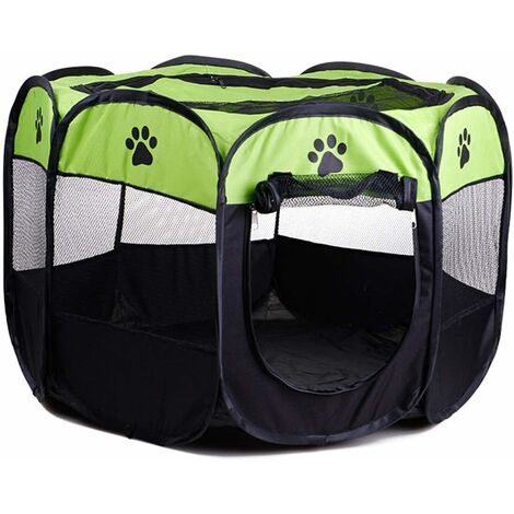 Faltbarer tragbarer Laufstall für Haustiere, waschbar faltbares Haustierzelt Hundehütte Welpen Katzenkäfig Zwinger Achteckiger Zaun Home Outdoor Supplies