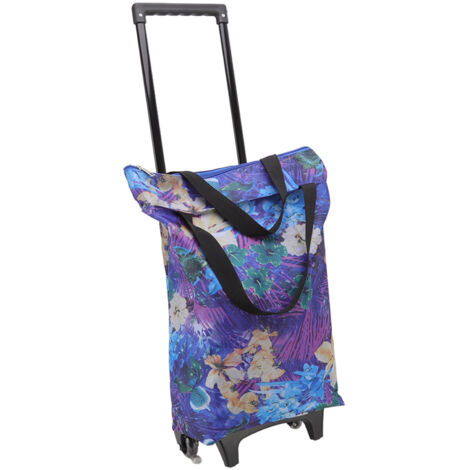 Faltbarer Trolley aus 600D Oxford-Gewebe mit Rädern, ideal für Camping und Kurztrips, abwaschbarer Stahlrahmen.