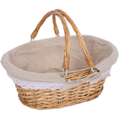 Faltbarer Weidenkorb mit Griff, ideal für Picknicks, umweltfreundliches Geschenk fürs Badezimmer