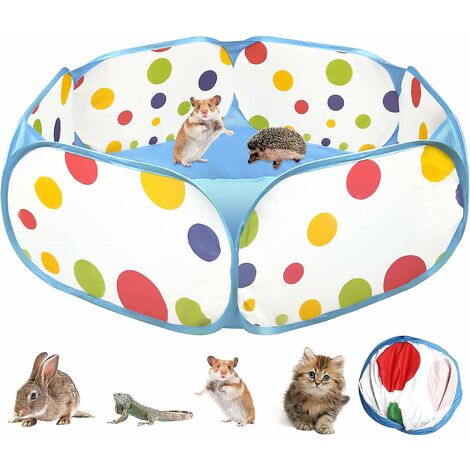 Faltbarer Windschutz für kleine Haustiere, Chinchilla, Hamster, Außengehege, tragbares Kaninchen, großes Raumaktivitätsfeld, 80 x 40 cm, blau