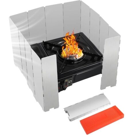 Faltbarer Windschutz, Windschutzplatten für Campingkocher, Windschutzplatten aus Aluminium für den Outdoor-Campingbereich, Windschutz für Gaskocher