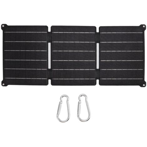 Faltbares 21-W-Solarpanel, IPX6 wasserdicht, mit USB- und DC-Ausgängen, tragbarem Handy-Ladegerät und Powerbank (5 V/12 V)