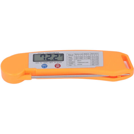 Faltbares digitales Kochthermometer – Intelligente Sofortanzeige zum Grillen (Orange)