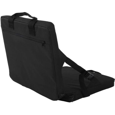 Faltbares Kissen, verstellbares tragbares Outdoor-Campingstuhlkissen mit Rückenlehne, Schwarz.
