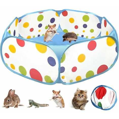 Faltbares kleines Haustier Windschutz Chinchilla Hamster Außengehege tragbares Kaninchen großes Raumaktivitätsfeld 8040CM blau