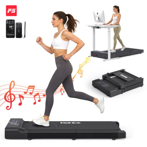Faltbares Laufband/Walking Pad für Zuhause & Büro, 1–6 km/h, Leiser DC-Motor, Bluetooth & App-Steuerung (FitShow), Fernbedienung, Kompaktes platzsparendes Design, Klappbar und bis 100 kg belastbar
