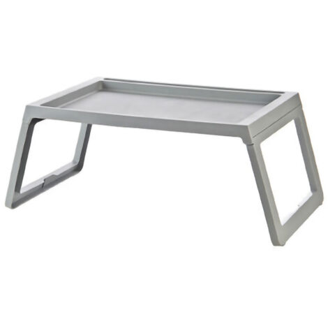 Faltbares, tragbares Tablett für Schreibtisch oder Bett mit Rillendesign und Ladeanschluss, Grau, 68 x 35,8 x 27,5 cm