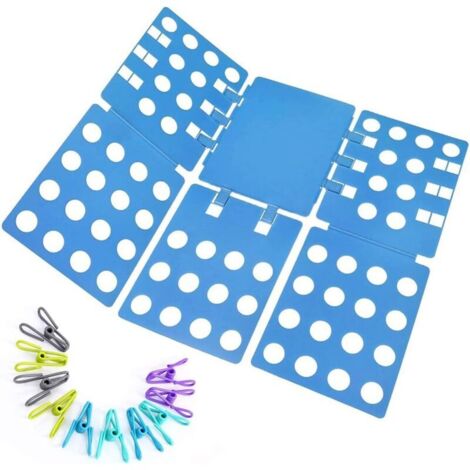 [Faltbrett] ® Faltbrett für Erwachsenenbekleidung – Anzughosen, Handtücher, T-Shirts, Poloshirts, Bettwäsche und Shorts – Blau