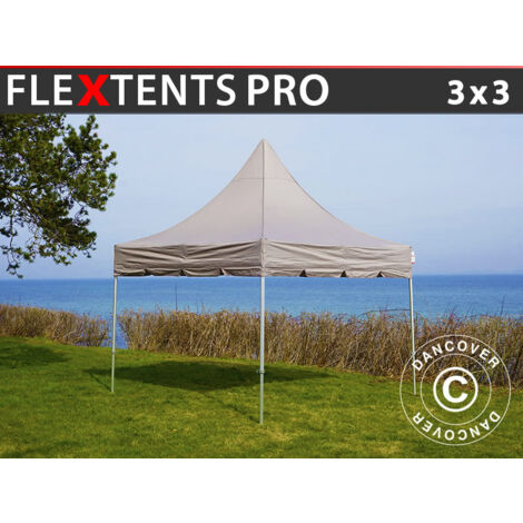 Faltzelt Faltpavillon Wasserdicht FleXtents PRO Peak Pagoda 3x3m
