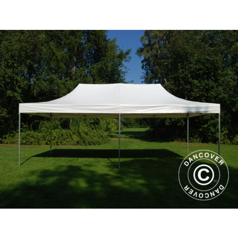 Faltzelt Faltpavillon Wasserdicht FleXtents PRO Steel 4x8m Weiß, Flammenhemmend