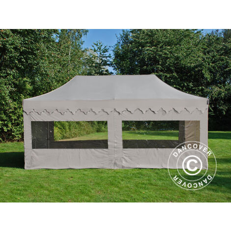 Faltzelt Faltpavillon Wasserdicht FleXtents PRO Steel Morocco 3x6m Latte, mit 6 Seitenwänden