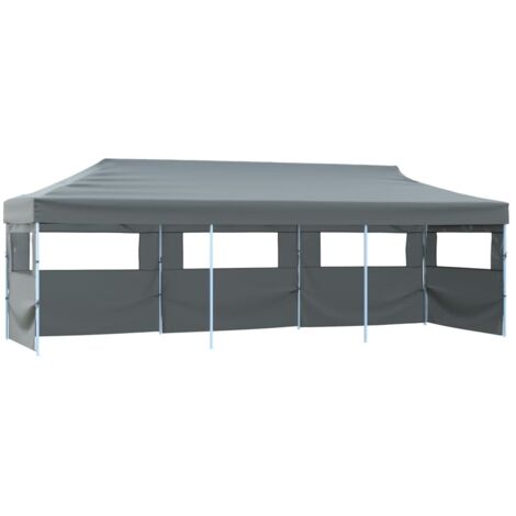 Faltzelt mit 5 Wänden 3 x 9 m Anthrazit