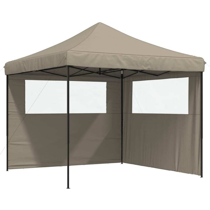 Partyzelt Faltbar Pop-up Mit 2 Seitenteilen Taupe Vidaxl