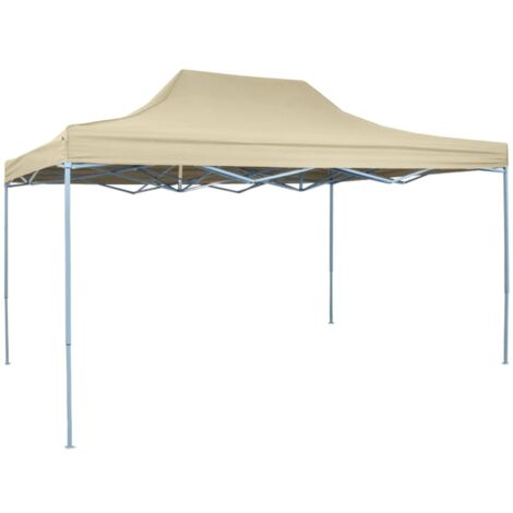 Faltzelt Pop-Up Faltpavillon Pavillon Faltbar für Camping/Markt/Festival 3 x 4,5 m Cremeweiß XDGN653519 Bonnevie