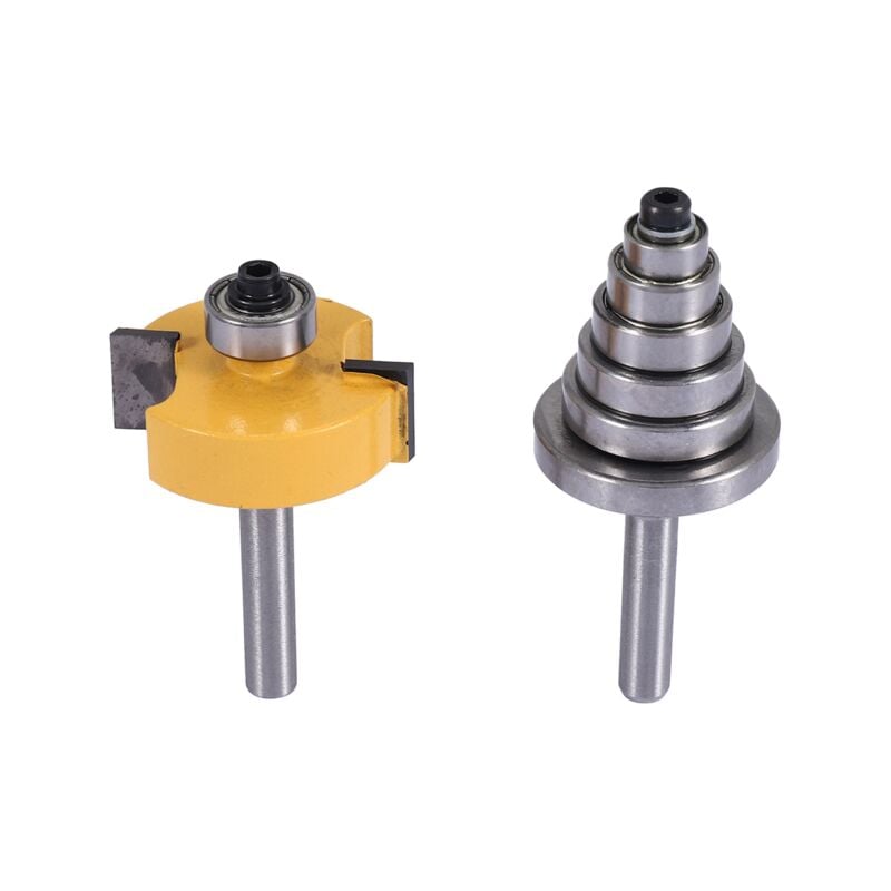 Image of Falzfräser mit 1/4-Zoll-Schaft und 6 Lagern für mehrere Tiefen: 1/8 Zoll, 5/16, 3/8, 7/16, 1/2 Zoll