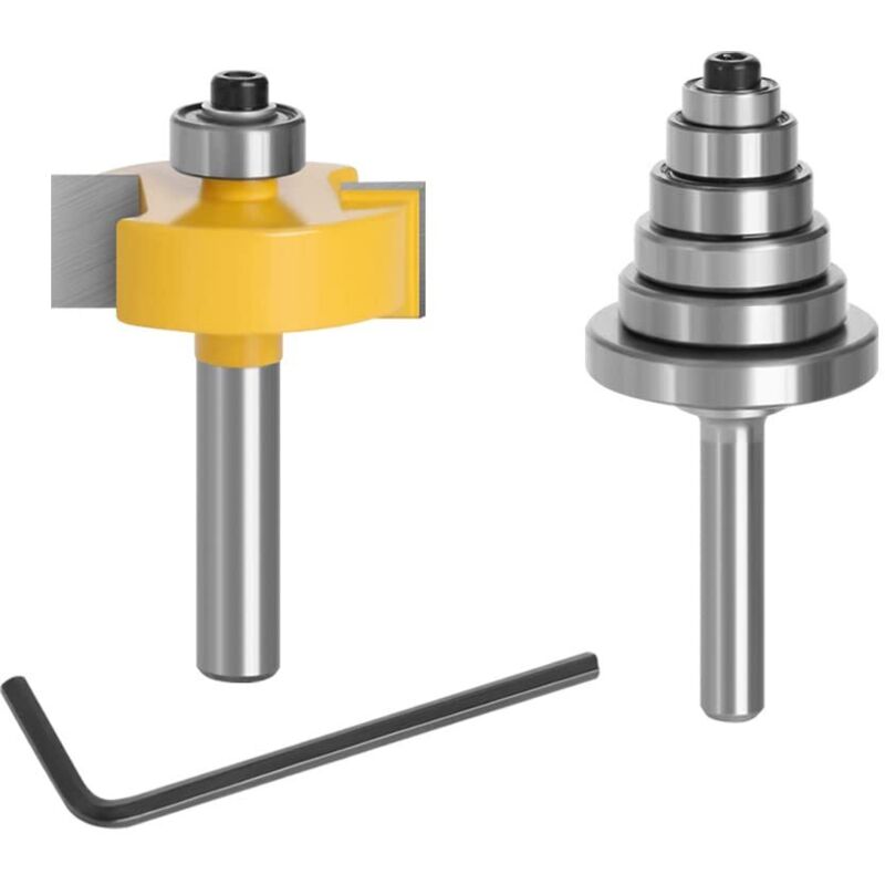 Image of Falzfräser mit 8 mm Schaft und 6 verstellbaren Lagern, Holzbearbeitungswerkzeug