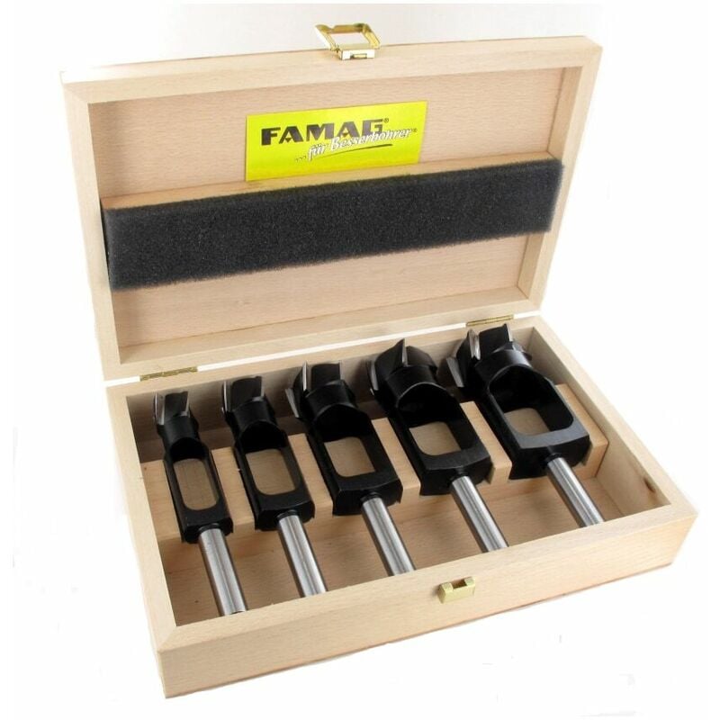 FAMAG 5PCS Disc and Plug Cutter Set in Wooden Box, 1616505