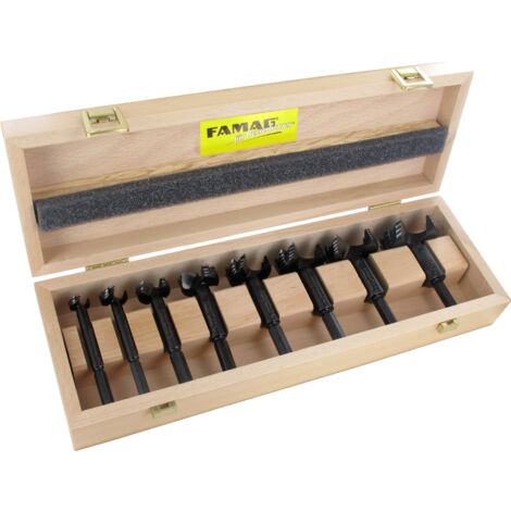 Famag Forstnerbohrer Set WS Bormax, 8-teilig, Holzbohrer 15-35 mm, Länge 90 mm