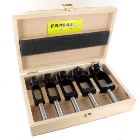 Famag Zapfenschneider Langlochfräsbohrer 5tlg 15 20 25 30 35 mm Zubehör Bohrer