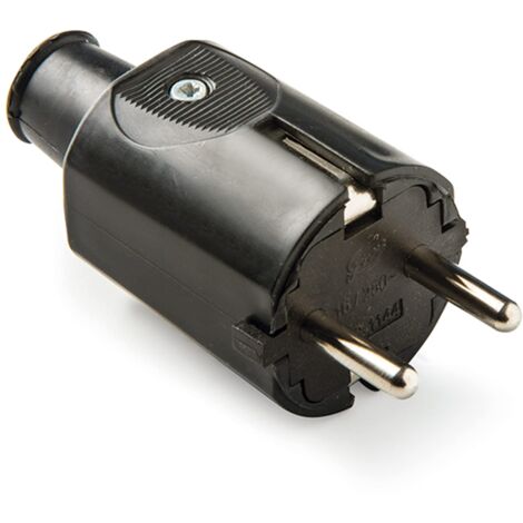 Famatel 1133 – Spina Schuko TT 16A /-250V, 100% gomma, IP-44, colore: nero