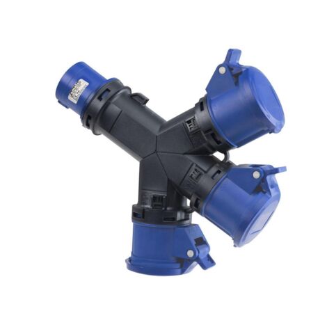 FAMATEL 15009 - Adaptador 3 tomas 3P+N+T 32A 380V