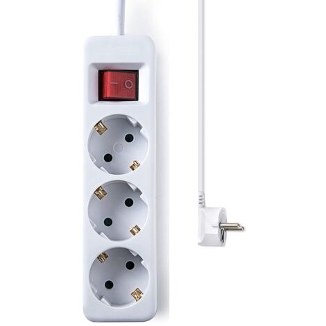 Famatel 9/703 Regleta de 3 Enchufes TT c/Int 1,5m Blanco