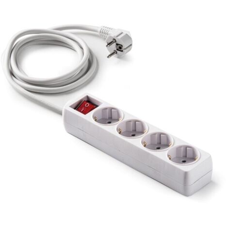 Famatel 9/804 Regleta de 4 Enchufes TT c/Int 3m Blanco