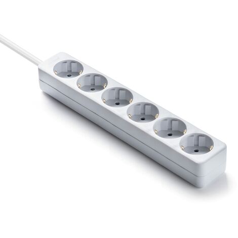FAMATEL – Multipresa ecosockets 6 prese  1,5 metri  Fino a 3680 W  Protezione dei bambini  Orientamento prese a 45 °  Evita i consumi fantasma  Bianco