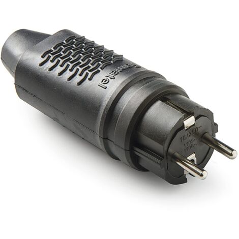 Famatel - Spina in gomma IP44  TT  16A  250V  Nero