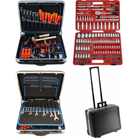 FAMEX 604-20 Malette à outils complète - Valise à Outils - Boîte à outils - dans Trolley en ABS