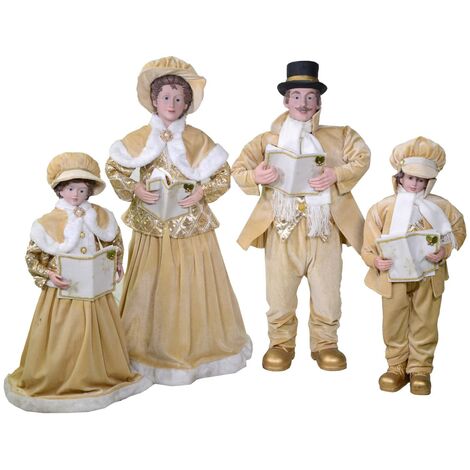 Famiglia cantori tessuto oro set 4pz cm34x22h95