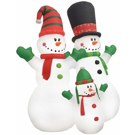 Familia de muñecos de nieve inflable Navidad LED IP44 240 cm vidaXL