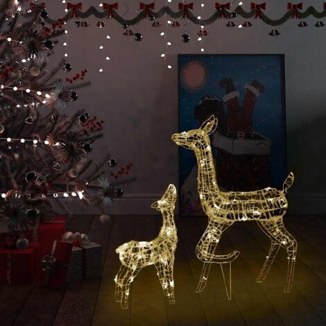 Familie von dekorativen Rentieren Acrylique 160 LED warmweiß