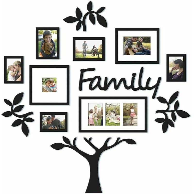 Family Tree Photo Frame for Photo Collage - Wedding Wall Decor (Pictures Not Included)