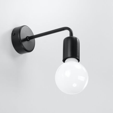 gold Wandlampe Wandleuchte Searchlight Industrie-Look 6302BK Vintage schwarz