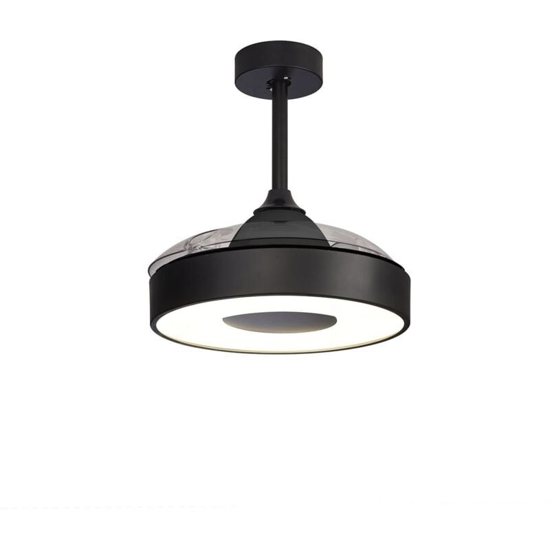 Mantra - Plafonnier design, Plafonnier Ventilateur Coin Fan led 45W Noir en Plastique