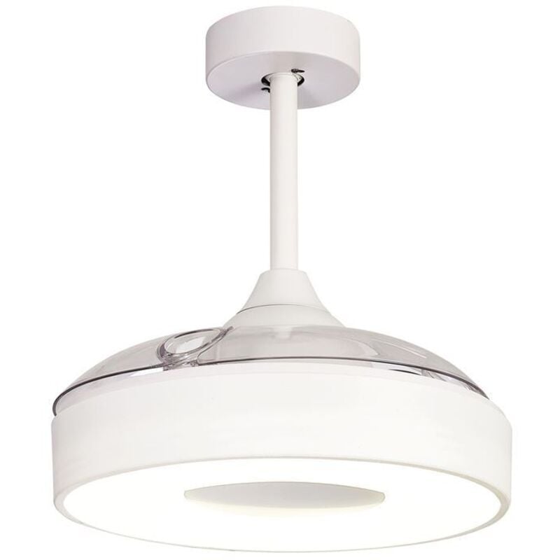 Mantra - Plafonnier design, Plafonnier Ventilateur Coin Fan led 45W Blanc en Plastique